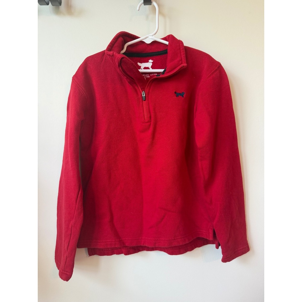 Jack Thomas Boys Red Organic Cotton Quarter Zip Pullover Sweatshirt Size 4